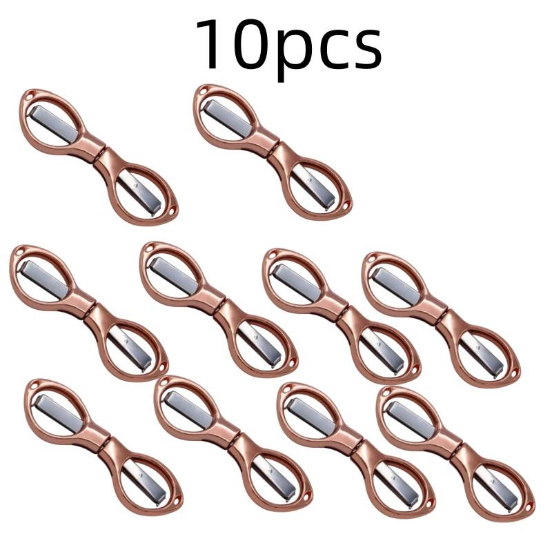 Simple Portable Folding Scissors Solid Color Glasses Shape Paper Cutters Students Handmade DIY Tools School Office Supplies