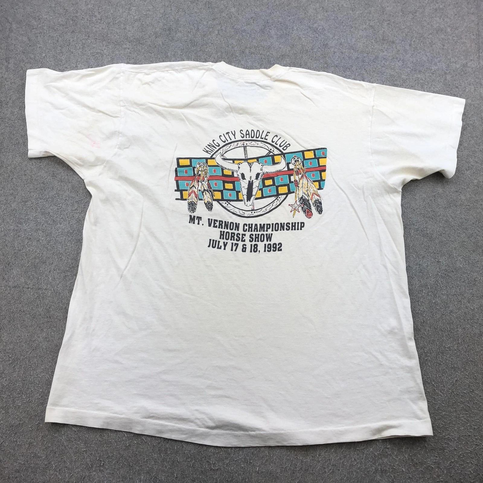 

Vintage King City Saddle Club Shirt Mens XL 1992 Mt Vernon Horse Show 90s 2XL