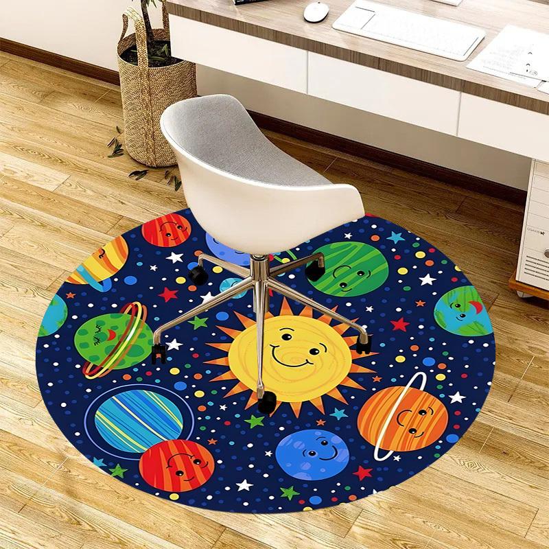 1pc Office Carpet Chair Mats Space Adventure for Perfect for Decorating Office Chairss, Or Bedrooms.YDT434