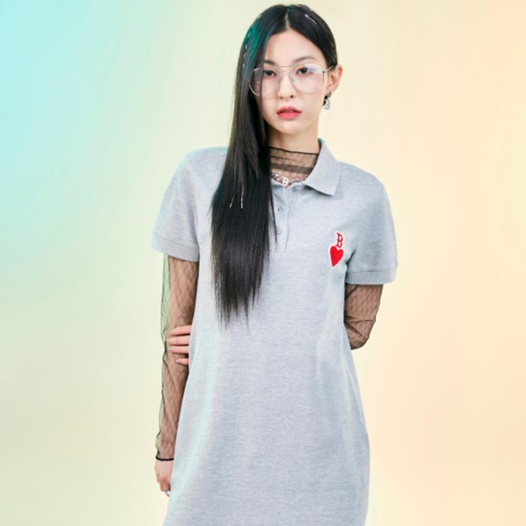 New MLB Short Sleeved Dresses Women's Light Gray 3FOP00723-43MGS