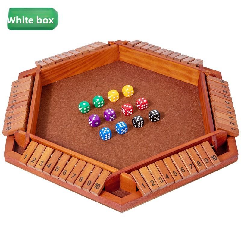 Wooden Brain Teaser Toy Board Game With Six Side Flip Panels For Home Party Use