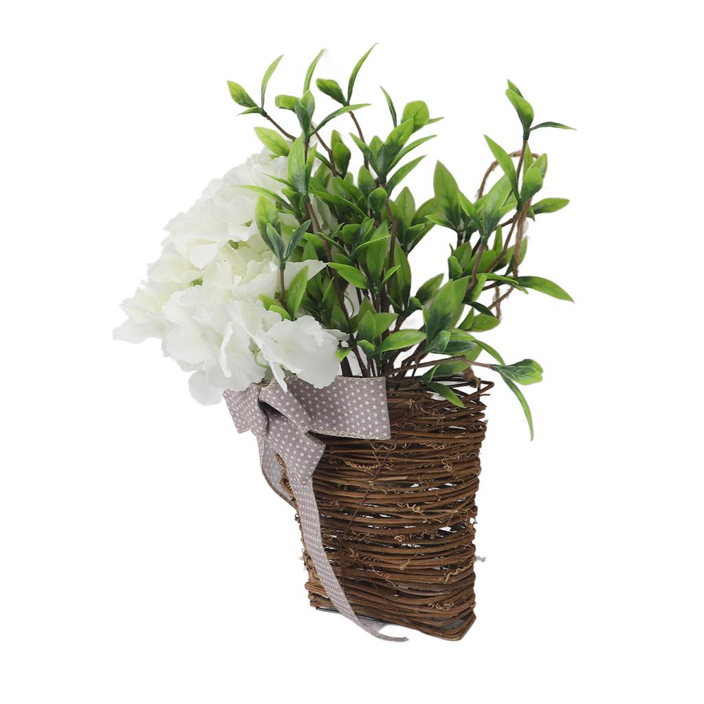 Hydrangea Door Hanger Basket Decorative Door Hanging Basket Wreath Front Door Artificial Wildflowers