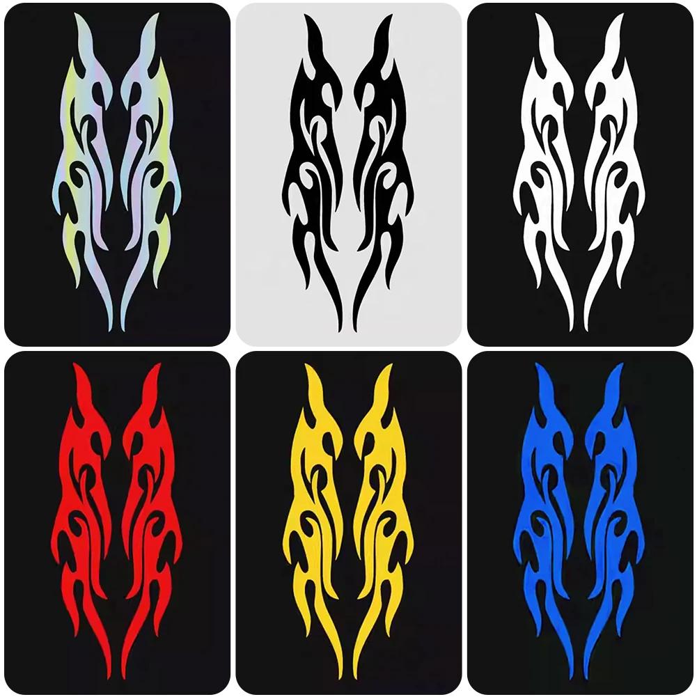 2 Stück Reflektierende Flammenform Motorradaufkleber Flammenaufkleber Wasserdichter Autoaufkleber Aufkleber Motorradzubehör Universal