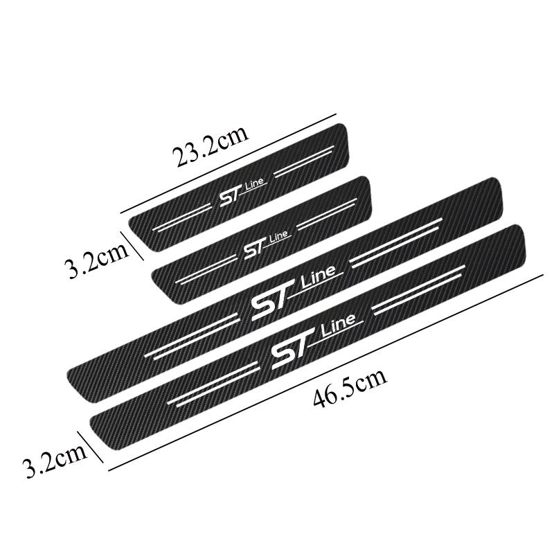 4pcs Carbon Fiber Car Door Sill Sticker For FordFor Ford Fiesta Mondeo Fusion Escape Edge Ecosport Focus MK2 MK3 MK4 KUGA