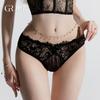 Women's Lace Sheer Mesh Butterfly Elastic Low Rise Cutout Briefs