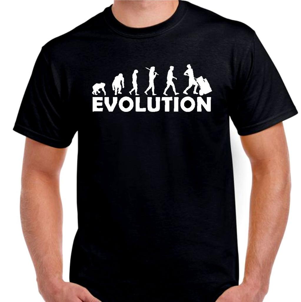 Evolution of Man garbage can T Shirt Mens Womens Tees Top Tee Caveman all sizes and color