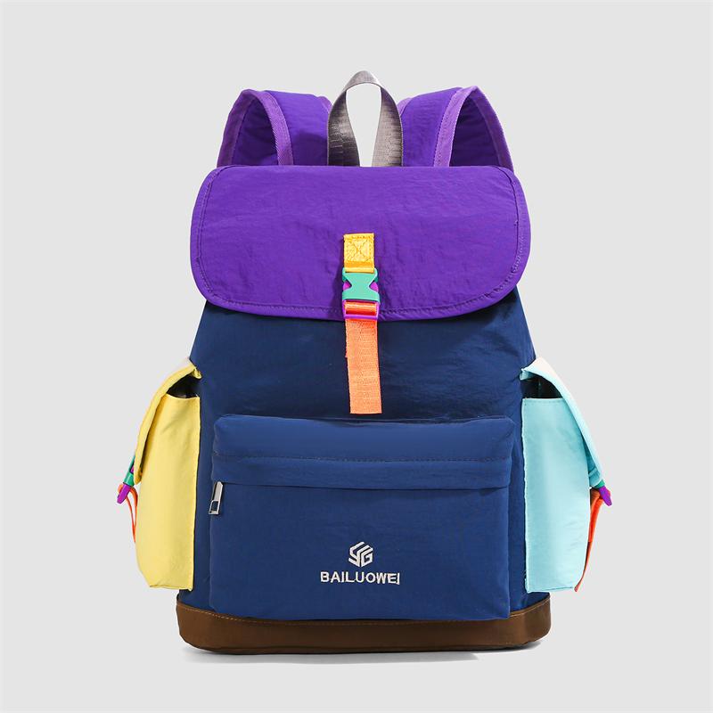 

Outdoor Sports Backpack Unisex Lightweight Color Block Backpack фіолетовий/синій