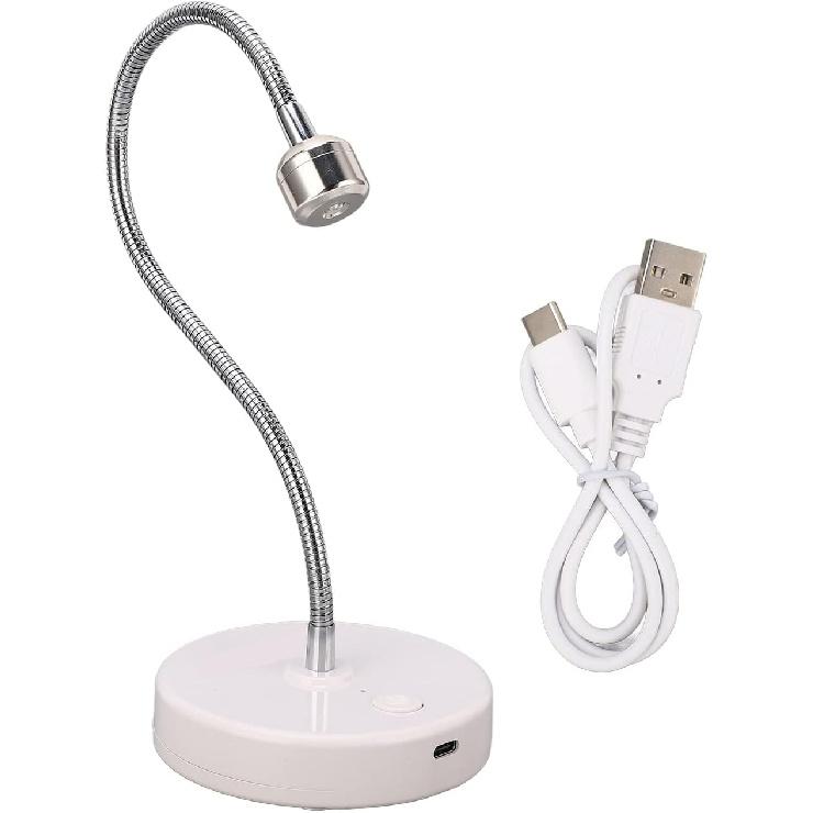 UV LED Nail Lamp, 3W USB Gel Curing Light with 360 Rotatable Gooseneck, 60S Timer for Salon and Home Use (LAJS5d4)