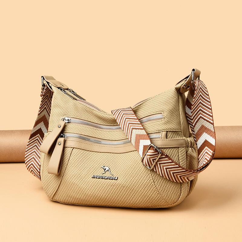 

Soft leather large-capacity women s bag medium mother bag new fashionable and simple multi-layer casual shoulder messenger bag bag жёлтый