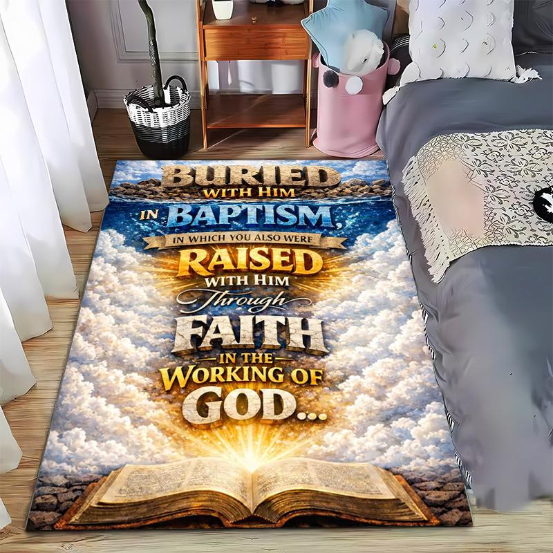 Buried In Baptism Faith Print Carpet Non-slip Rug Suitable for Living Room and Bedroom Sofas
