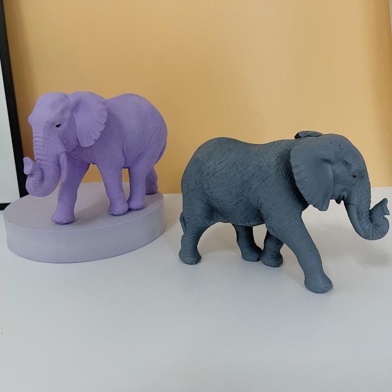 Creative Small Artificial Elephant Sculpture Ornaments Simulation Animal Elephant Gifts for Home Office Desktop Decoration Resin