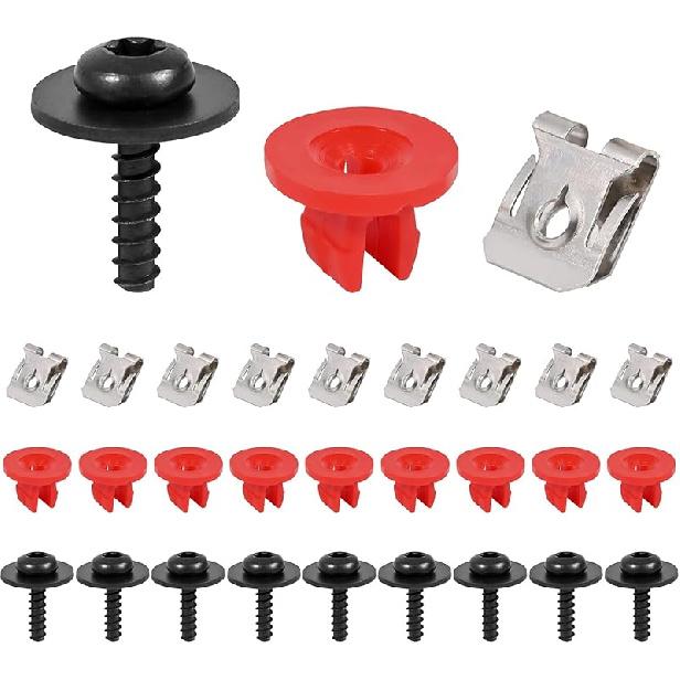 14PCS Engine Splash Shield Hardware Kit, Lower Cover Pin Screws And Clips, 90674-TY2-A01 90105-TBA-A00