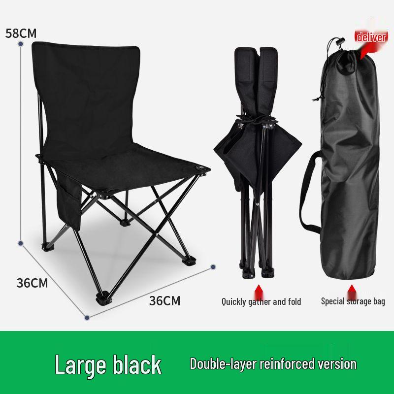 Portable Extra Thick Folding Camping Chair with Backrest for Outdoor Use
