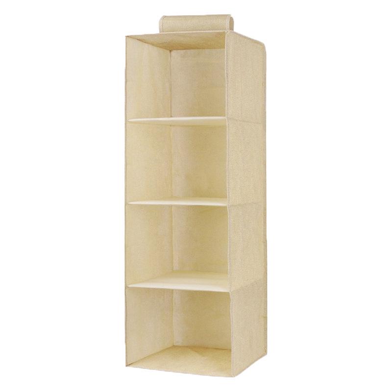 Cotton Linen Hanging Wardrobe Organizer with Multi-Layer Drawers for Clothes and Underwear