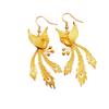 Phoenix Dance Gold-Plated Earrings for Women - Chinese Style Bridal Wedding Earrings