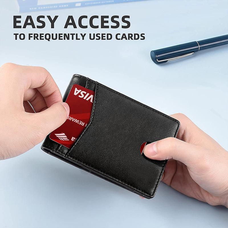 Men's RFID Anti-Theft Multi-Slot Wallet & AirTag Card Locator