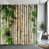 Green Bamboo Shower Curtain Zen Meditation Nature Botanical Polyester Fabric Shower Curtains Bathroom Decor with Hooks