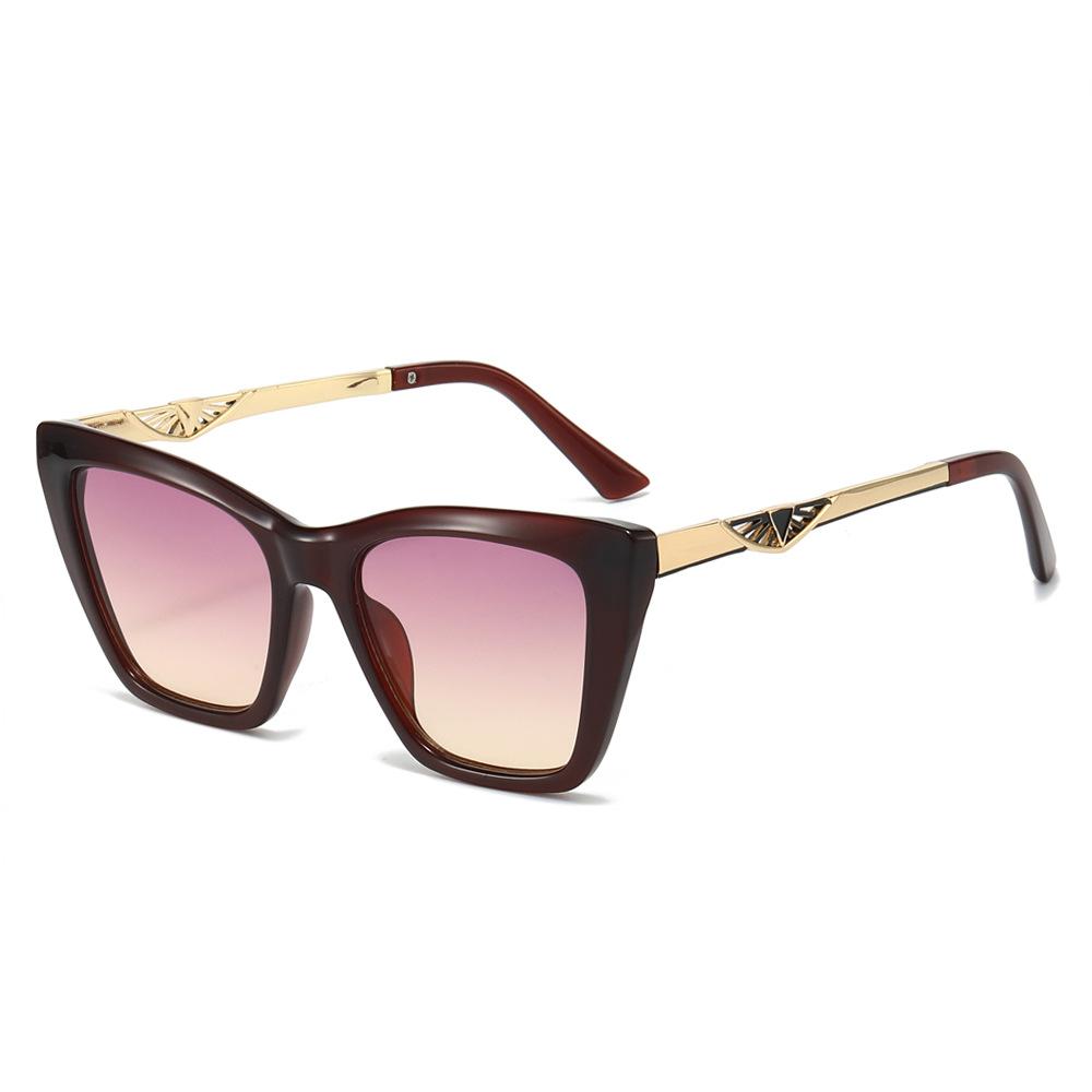 

New Women Square Sunglasses With Metal Leg Quality Fashion Stylish Cat Eye UV400 Sun Shades Calssic вина червоного кольору