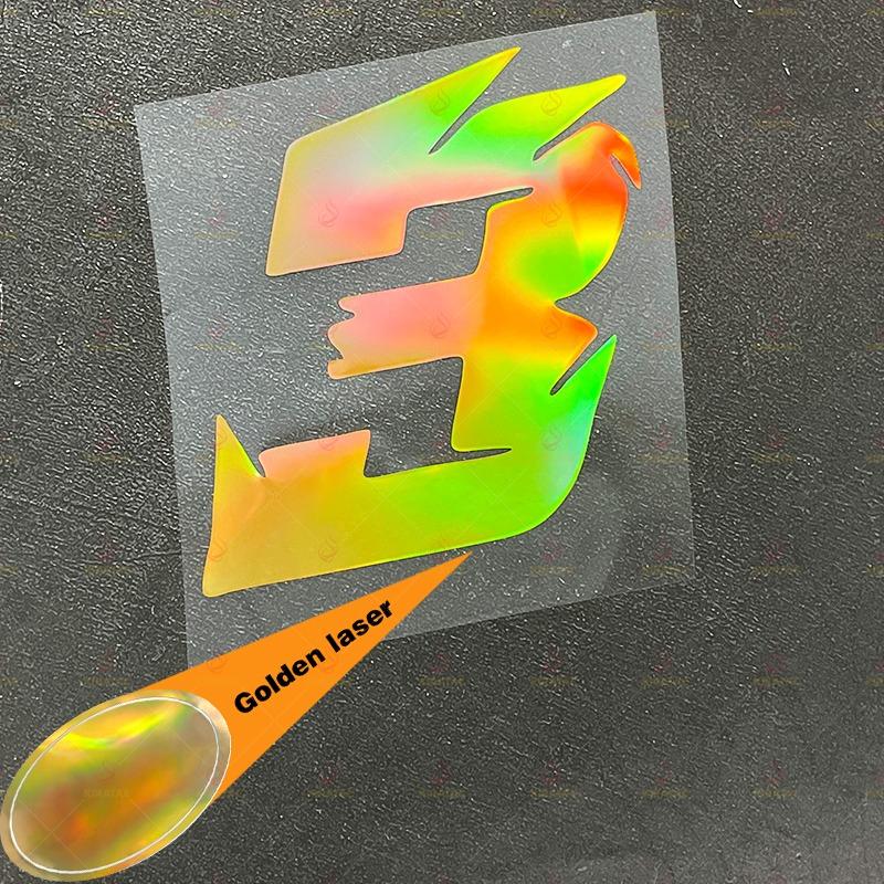 1pc Gold Laser Motorcycle Number Sticker Waterproof for Refit Motorcycle Helmet Fairing Car Window Bicycle Universal Vinyl Decal