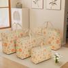 Daisy Print Nonwoven Storage Bags Hand Carry Foldable Organizers Home Moving Luggage Closet Storage Solutions Reusable Collapsible Laundry Containers