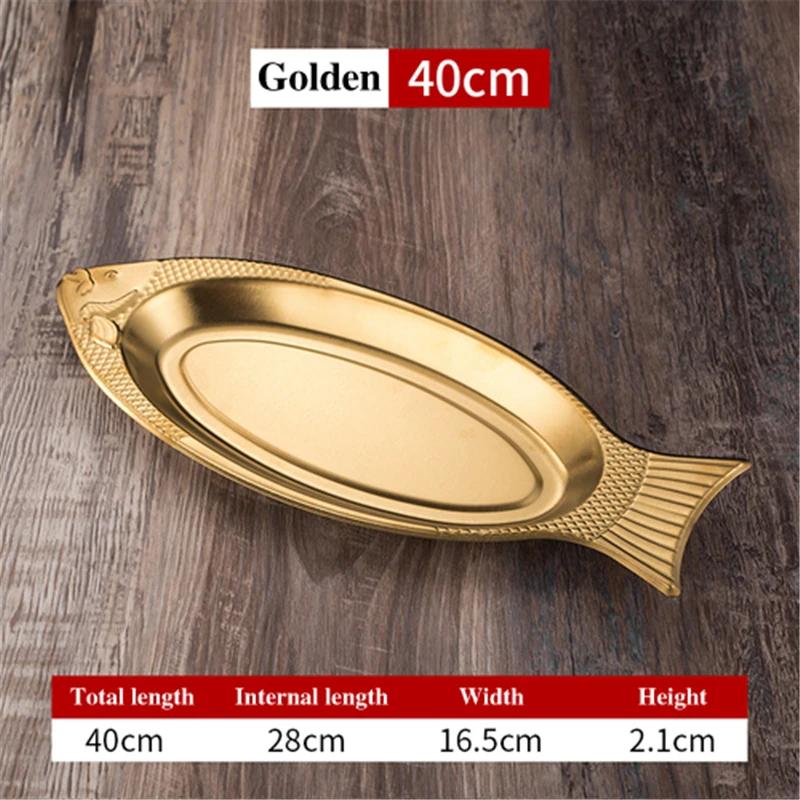 Korean Style Stainless Steel Plate Fish Dish Fish Shaped Plates Steamed Fish Creative Egg Plate Barbecue Plate Tray Plates