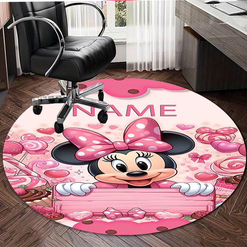 Personalized M-Minnie Round Chair Office Rug - Perfect for Mat, Office Chair & More - Ideal Gift for Birthdays and Holidays