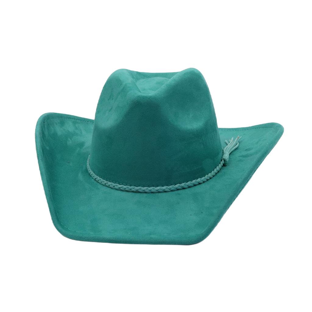 Suede 9.5cm Large Brim Classic Western Cowboy Fedora Hat Men's and Women's Cowboy Hats Fashion New Cowboy Hats