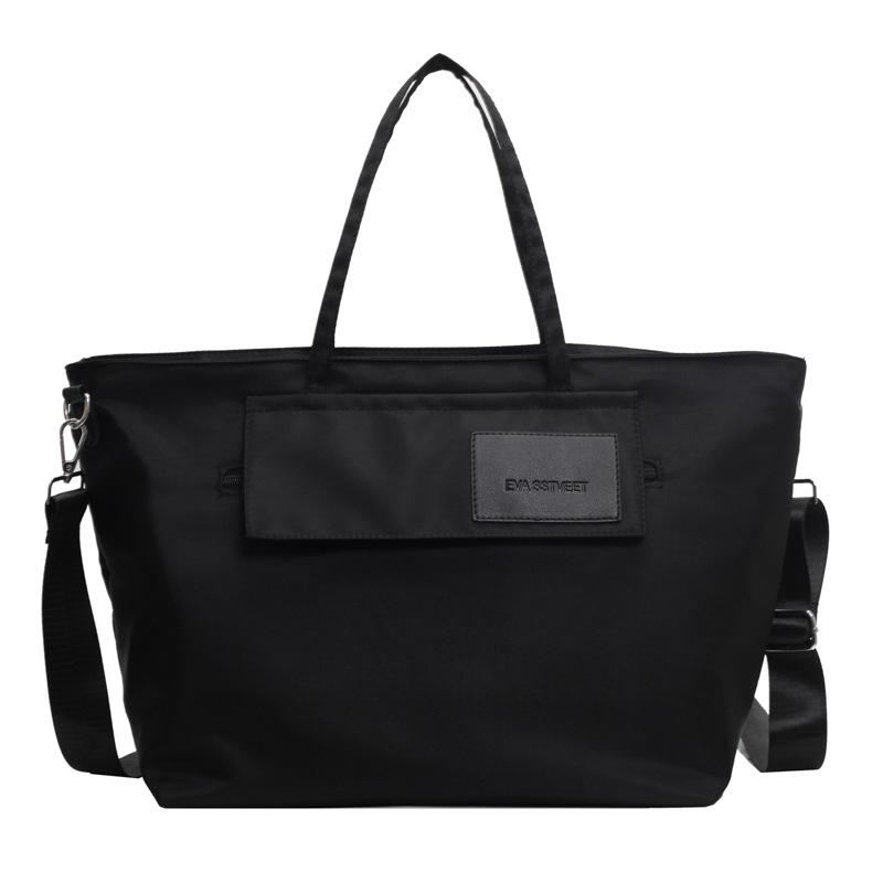 

Сумка-тоут Большая вместительная рабочая сумка Дорожный багаж Женская сумка для коротких поездок чёрный