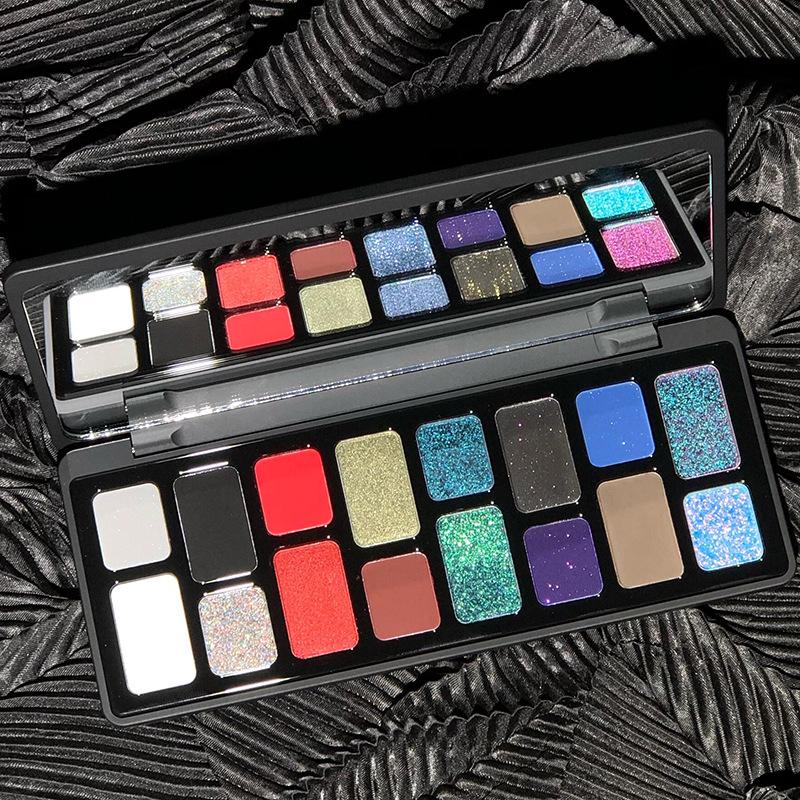 16-Color Dragon Makeup Palette: Matte, Pearlescent Eyeshadows, Highlighter, Blush for Cosplay & Stage