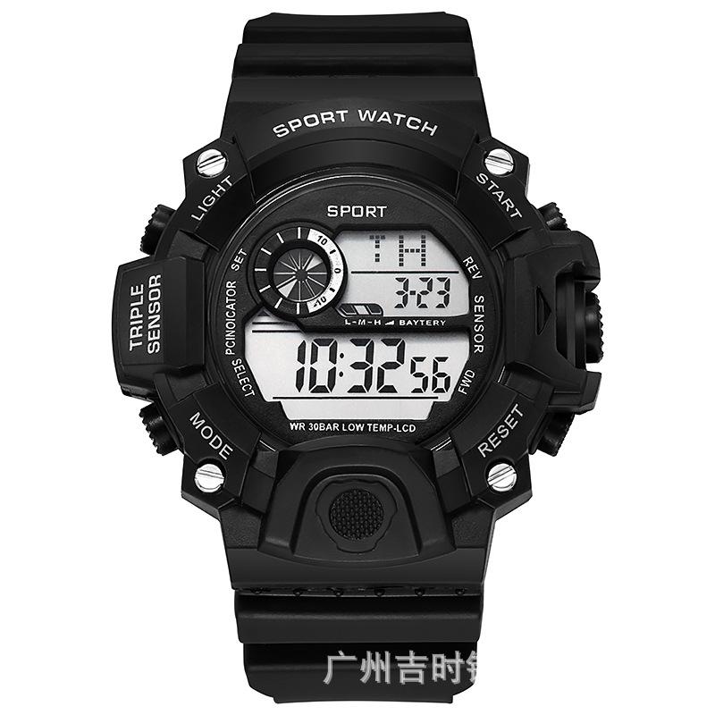 Multifunctional sports waterproof trend men s watches women s watches student children s watches чёрный