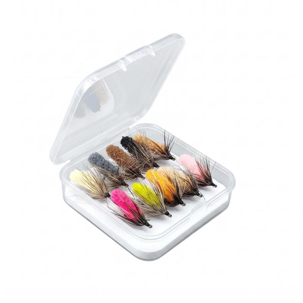 10 Pieces HandTied Fly Lure Sharp Hook Streamer Fuzzy for Anglers