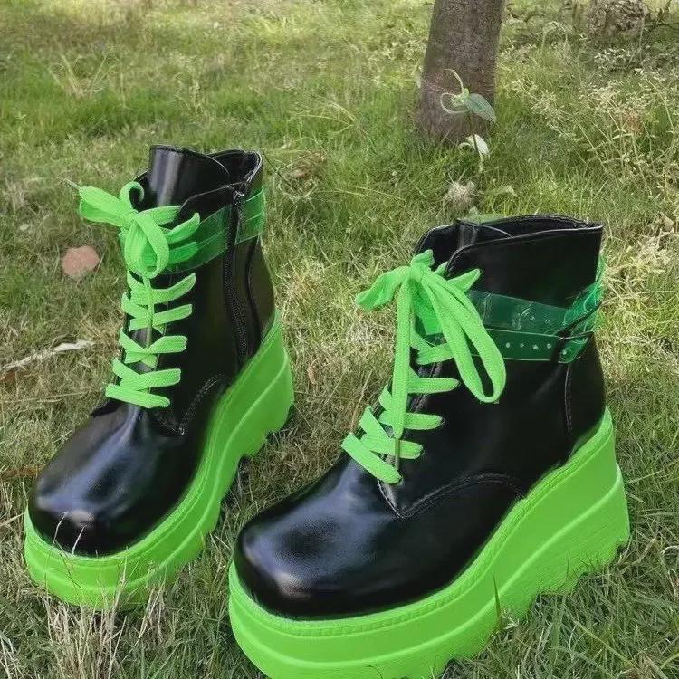 European & American 2024 Colorful Women's Wedge Heel Boots - Side Zipper, Large Sizes Available