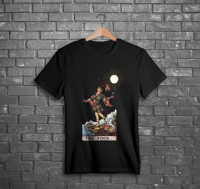 Der Narr Tarot, das Narren-Shirt, TaroT Shirt Herren Damen T-Shirts Top, Tarotkarten T-Shirt, Hexenhaftes T-Shirt Herren Damen T-Shirts Top,
