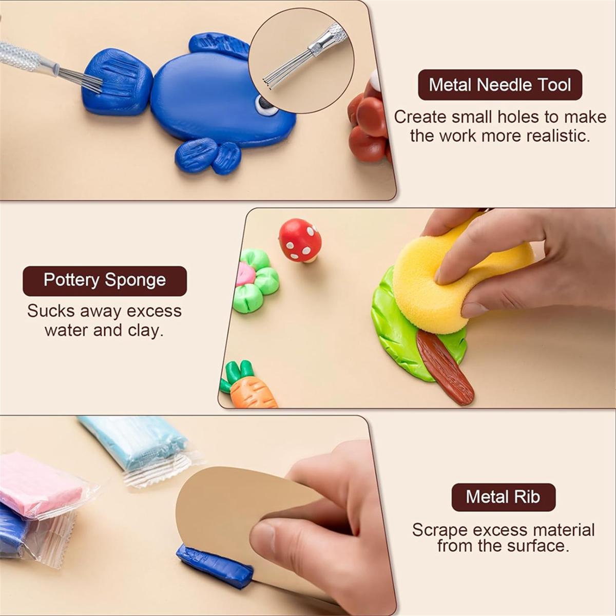 

2025+ Clay Tools Kit, 27 PCS Pottery Tools, Practical Polymer Clay Sculpting Tools Kit, Air Dry Clay Tools Set for Kids China Mainland