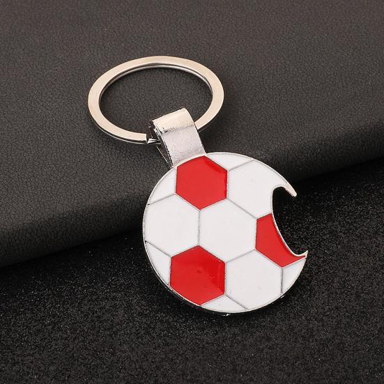 2Pcs Soccer Keychain Bottle Opener Keychain Charm Accessory for Keys & Cars, for Football Fan Gifts
