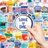 50 PCS Father's Day Stickers - Creative Text Decals for Cards, Gifts, Travel DIY
