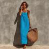 New Suspender Square Collar Design Classic Bohemian Vacation Dress