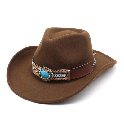 Casual Versatile Retro Ethnic Style Men'S And Women'S Parent-Child Western Cowboy Hat Big Edge Wide Edge Sunshade Top Hat