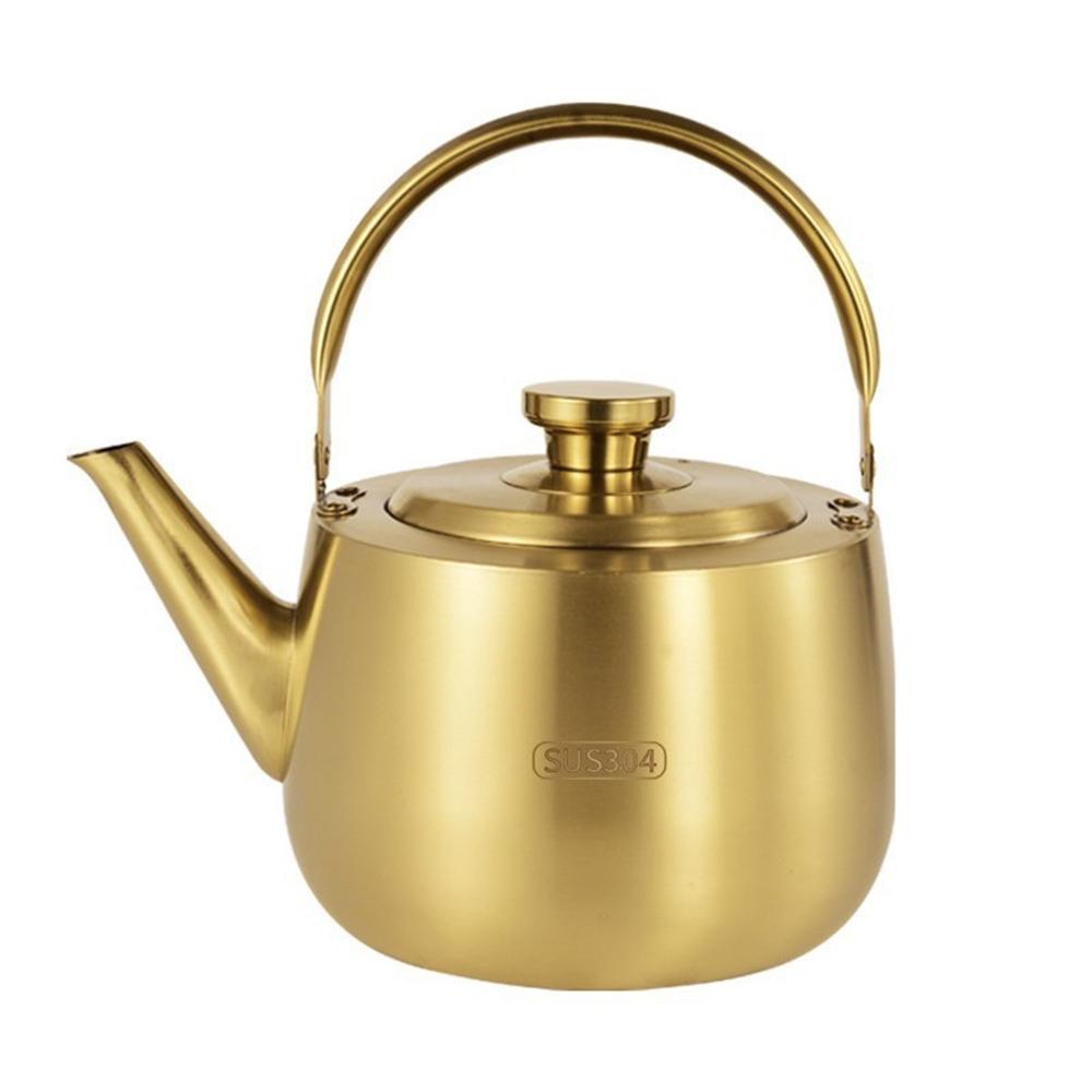 

304 stainless steel boil water kettle, Restaurant hotpot add soup pot, Household large capacity boiling water kettle, 4L 4L золотой