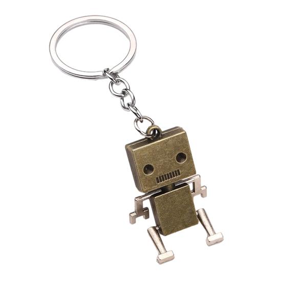 Robot Keychain Pendant Lightweight Metal Keychain Creative Movable Arm And Leg Robot Keychain Fun Keychains Accessories Gifts циан