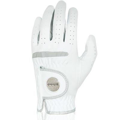 1pc Luva de golfe masculina Micro Soft Fabric Luvas de golfe respiráveis com marcador magnético Luva branca substituível