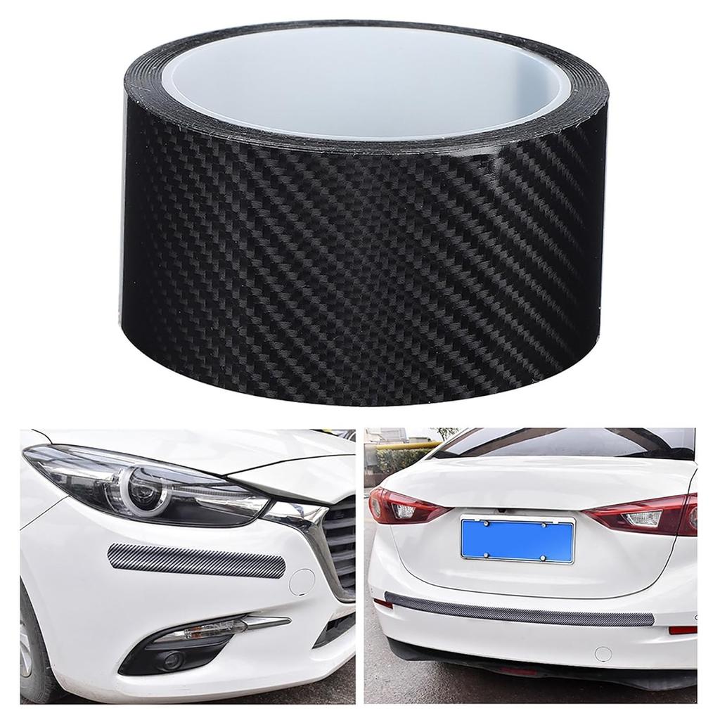 Carbon Fiber Strips Anti Scratch Carbon Fiber Protective Film Dry Carbon Fibre Detailing Wrap Tape Car Door Edge Guard Sticker Black Carbon Fibre