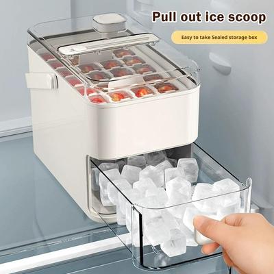 28/56-Cube Ice Maker Press Portable Design With Easy Ice Box Storage Cap Household Ice Double Press Layer - U2E3