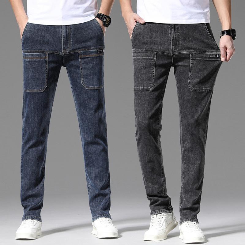 20241 Spring/Summer New Six Pocket Stretch Men'S Jeans, Youthful Trendy Pants, Multi Pocket Casual Pants