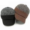 HT4545 Baseball Cap Thick Warm Knitted Baseball Hat Men Women High Quality Dad Hats with Ear Flaps Male Female Ski Earflap Cap