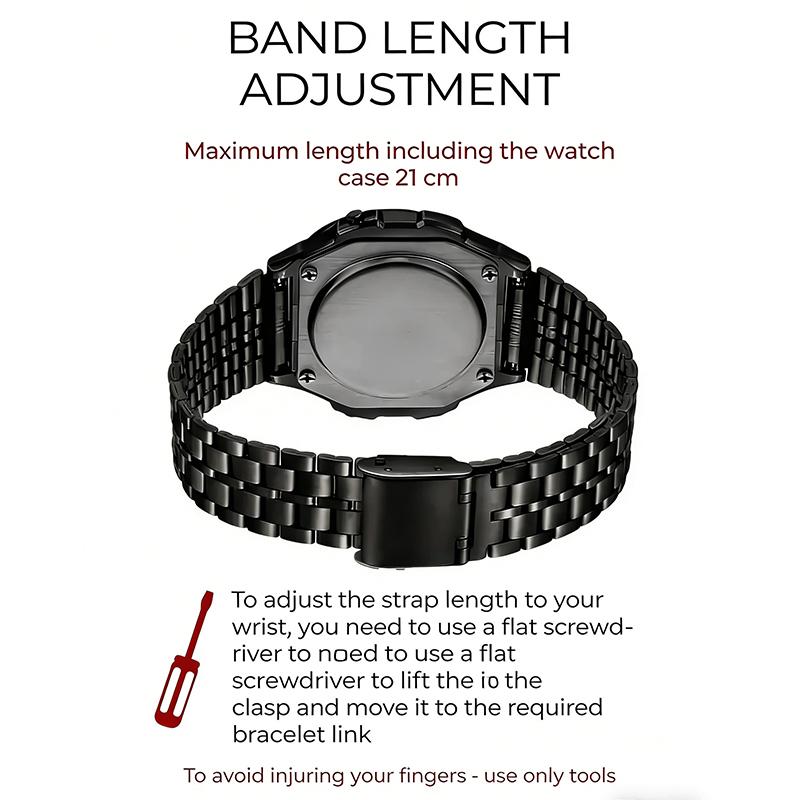 Vintage elektronické náramkové hodinky pár elektronické hodinky ocelový pásek čtvercové sportovní hodinky