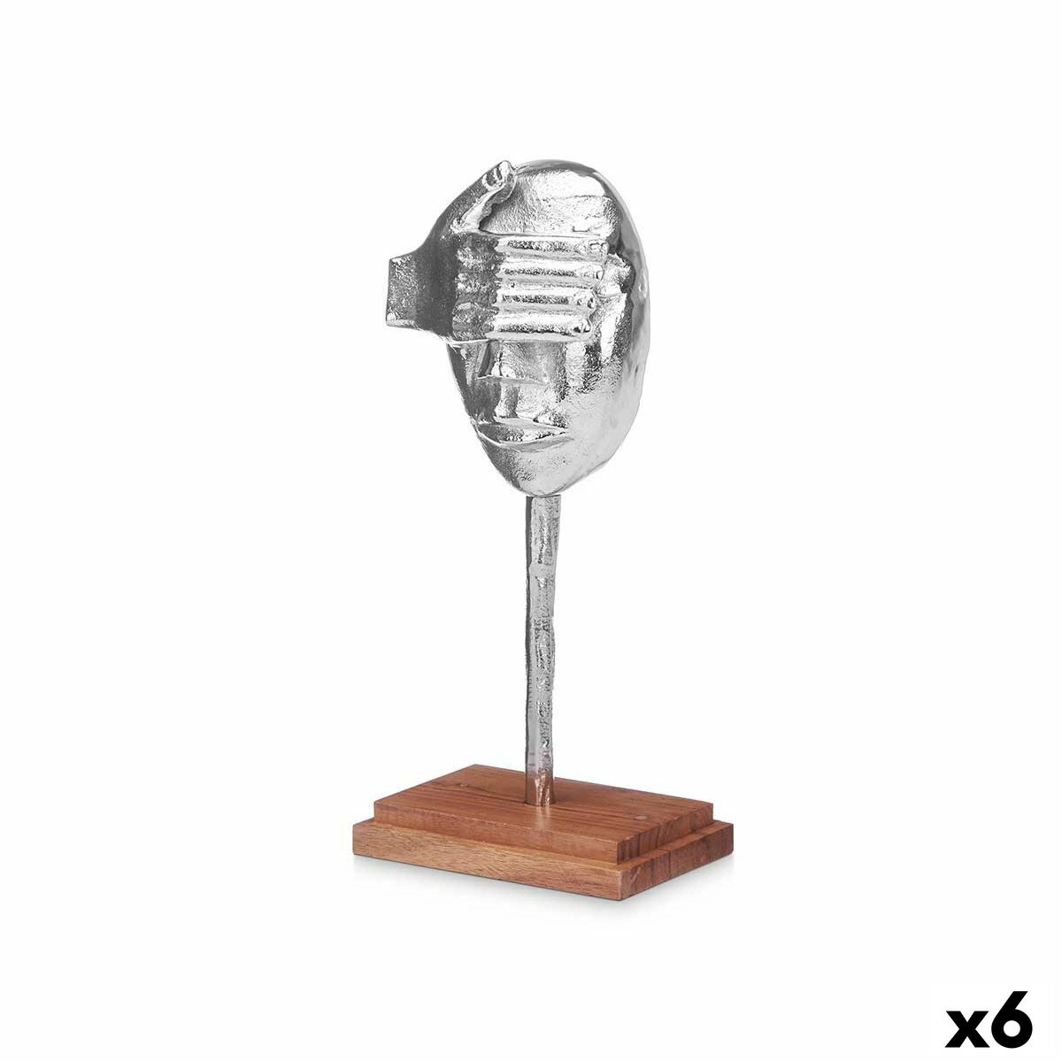 

Figurine Décorative Visage Argenté Bois Métal 16 X 34 X 10 Cm TU прозрачный