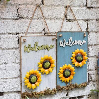 European Style Iron Mural Garden Creative Living Room Wall Decorations Sunflower Door Wall Pendant