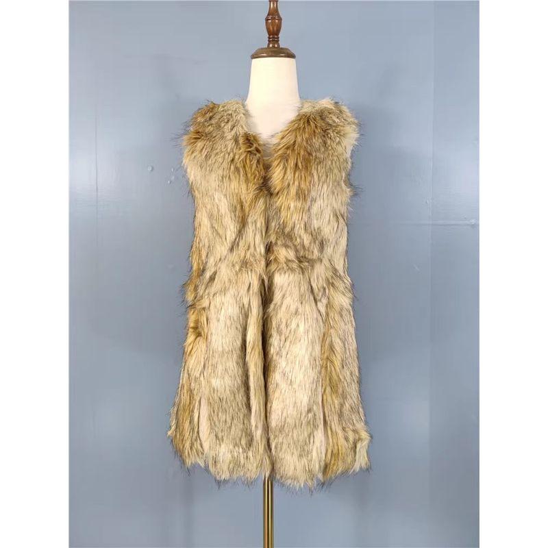 

Экспорт Одиночный 2024 Зима Новый Без рукавов Пушистый Меховая одежда Мода Элегантный Благородная леди Жилет Девушка-достигатель Стиль Верхняя одежда Yellow Mao Mao L