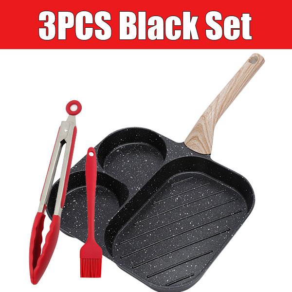 Easy Clean Omelette Pan Egg Burger Frying Pan Nonstick Divided Steak Grill Pan Breakfast Omelette Skillet Induction Gas Cooker